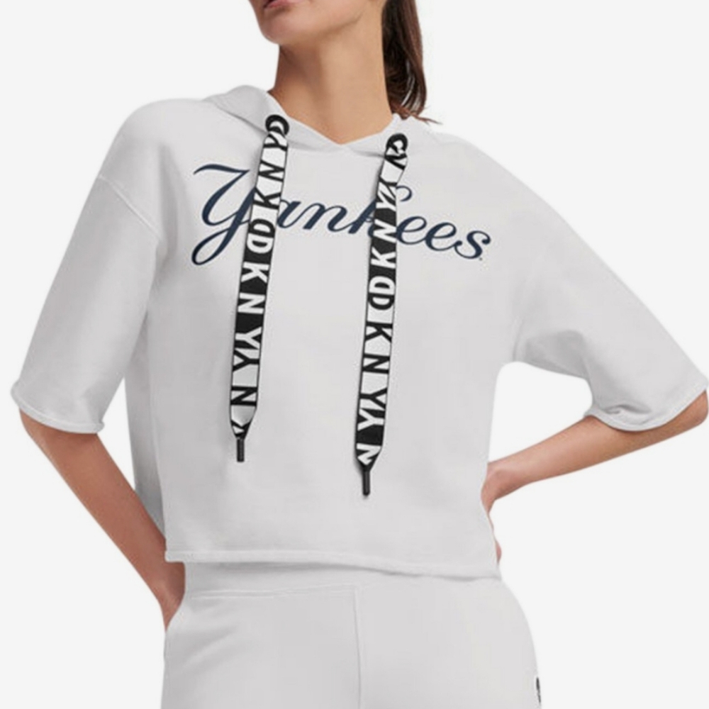 NWT DKNY NY YANKEES crop hooded top